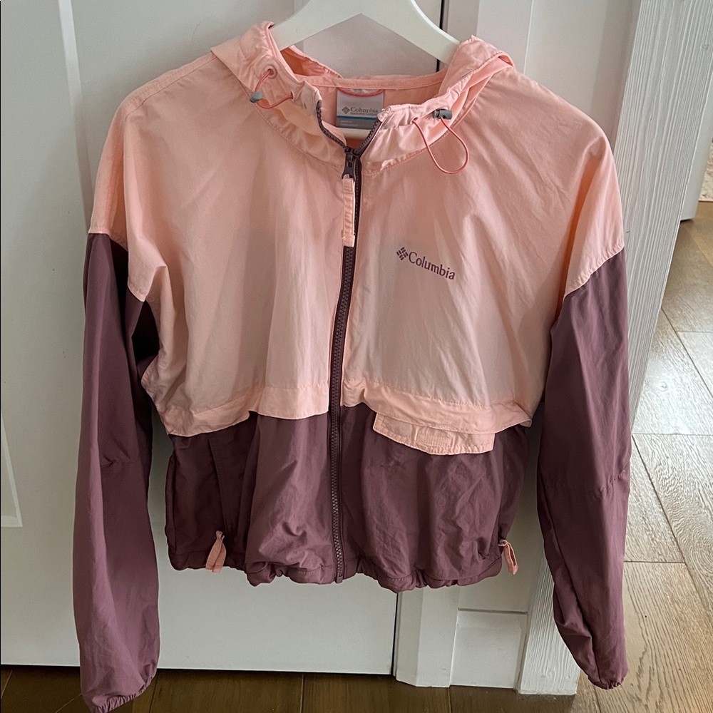 Columbia Kids' Colorblock Raincoat - Peach and Mauve